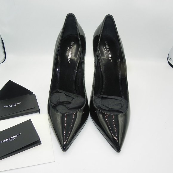 Yves Saint Laurent Shoes - YVES ST. LAURANT BLACK /SILVER HEELS SZ 11.5 /42